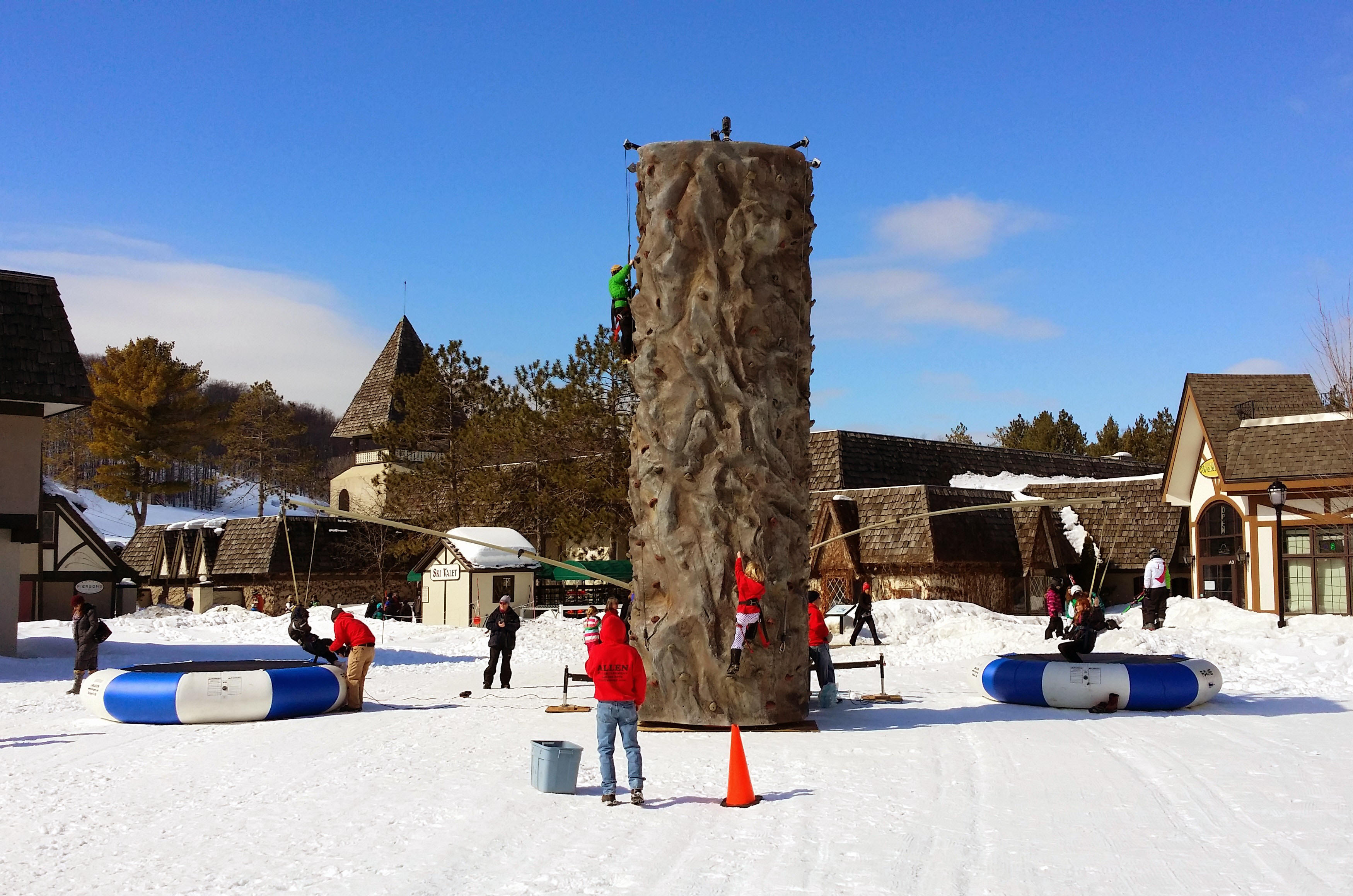 Winter Rock Climbing Wall